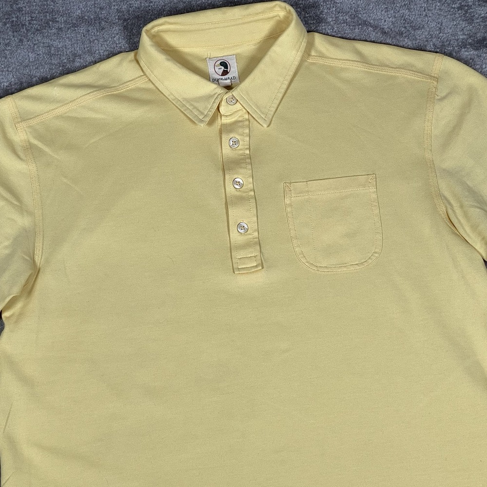 Duck Head Polo Shirt Men's Large Yellow Short Sleeve Pocket